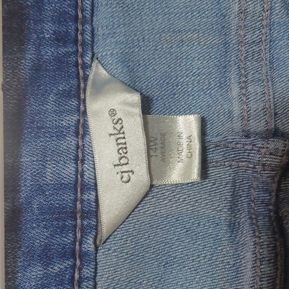 CJ BANKS WOMENS JEANS SIZE 14W IN A BEAUTIFUL BLUE DEMIN FADED - Picture 4 of 7